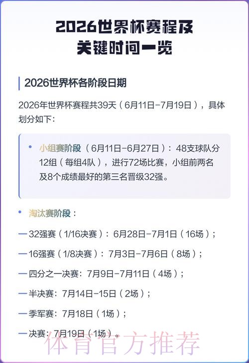 2026世界杯比赛时间一览完整安排实时查看